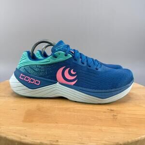 Topo Athletic Ultrafly 5 Womens Size 10 Running Shoes Blue/Aqua/Pink Sneakers